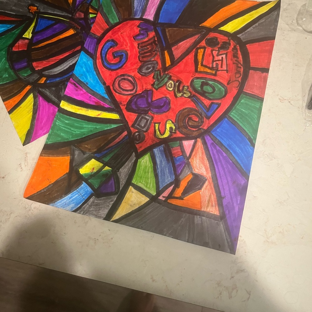 Colorful Heart Abstract Art Print